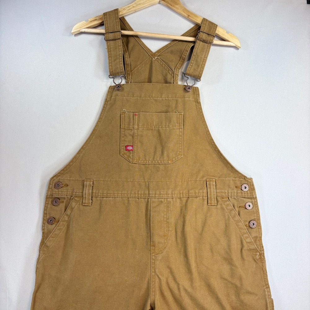Dickies Bib Overalls Mens Medium Brown Duck Canvas Workwear Dungarees FB206RBD